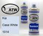 Preview: Kia, Casa White, 1014: 400ml Sprühdose + 400ml Klarlack - Set, von ATW Autoteile West.